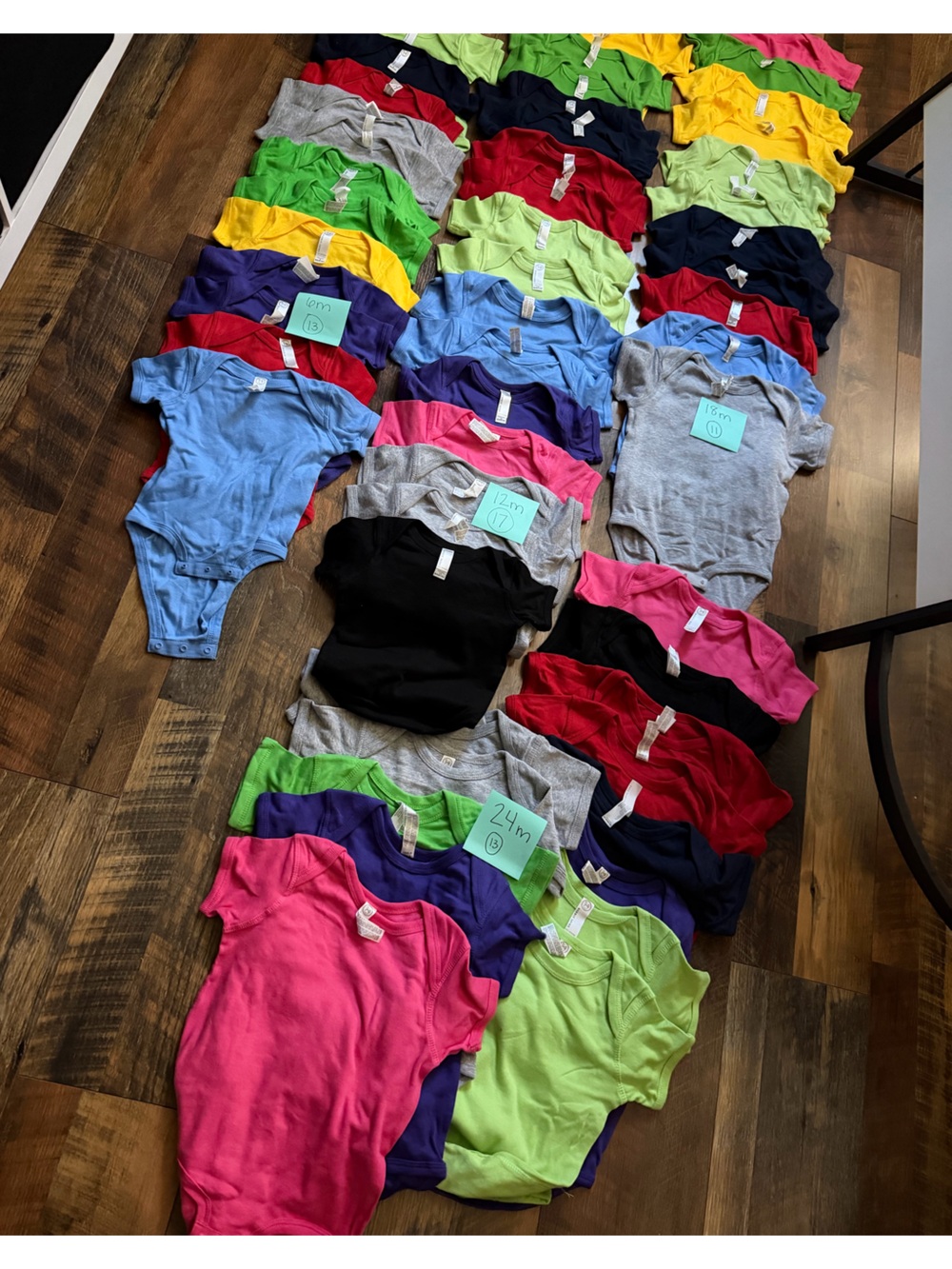 Baby Onesies NEW - Set of 54! Varying Colors. Rabbit Skin